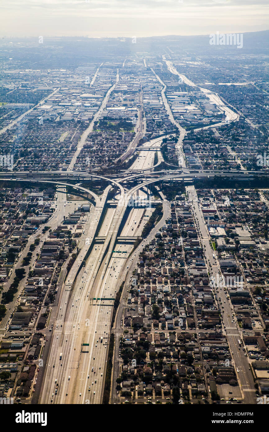 Intersezione di Los Angeles come visto dal piano Foto Stock