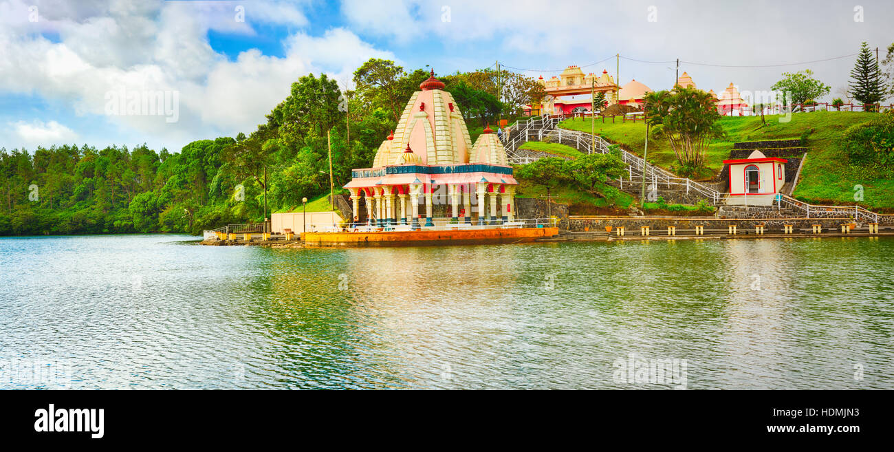 Tempio di Ganga Talao. Maurizio. Panorama Foto Stock