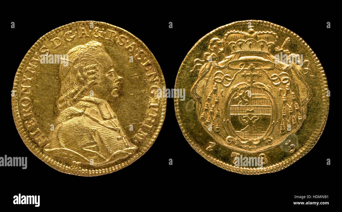 Oro Ducato del conte Hieronymus von Colloredo Foto Stock