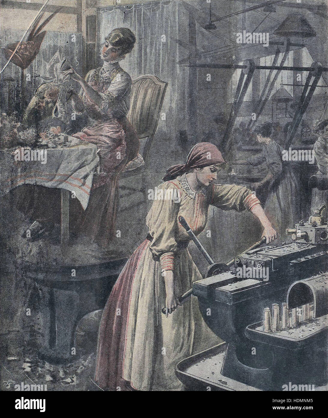 "Le Petit Journal' - La donna parigina, prima della guerra, la guerra (1916) Foto Stock