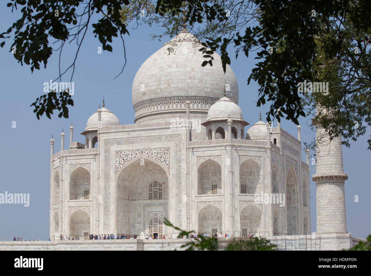 Il Taj Mahal mausoleo,vista sud ,Uttar Pradesh, India Foto Stock