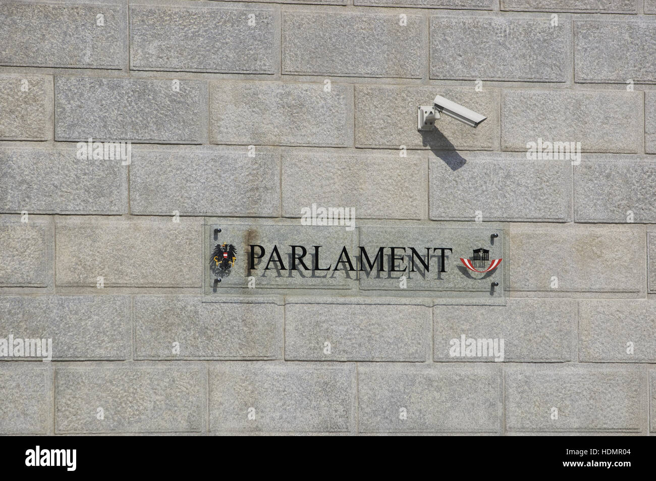 Segno, parlamento austriaco, Vienna, Europa Foto Stock