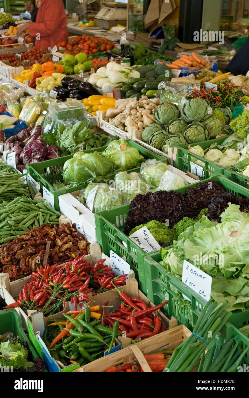 Arcimboldo, mercato di frutta e verdura in Linz, Austria superiore, Europa Foto Stock
