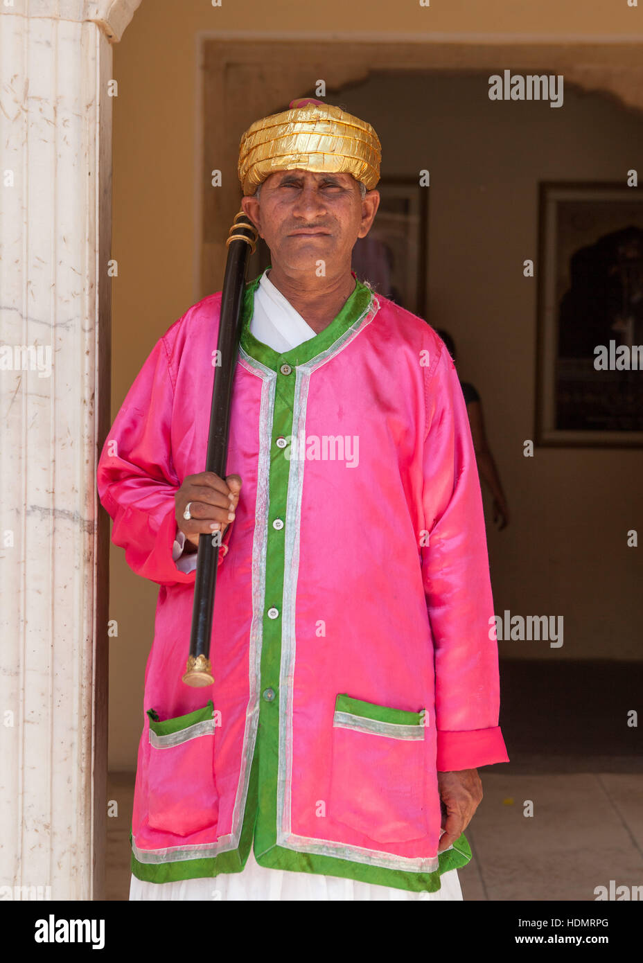 Tradizionalmente condita protezioni a il palazzo della città,Jaipur Rajasthan,l'India. Foto Stock