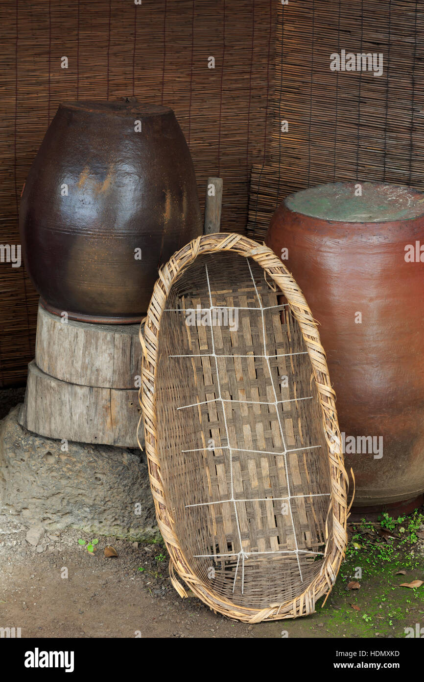 Seongeup Folk Village, Jeju Island, Corea del Sud, Asia Foto Stock