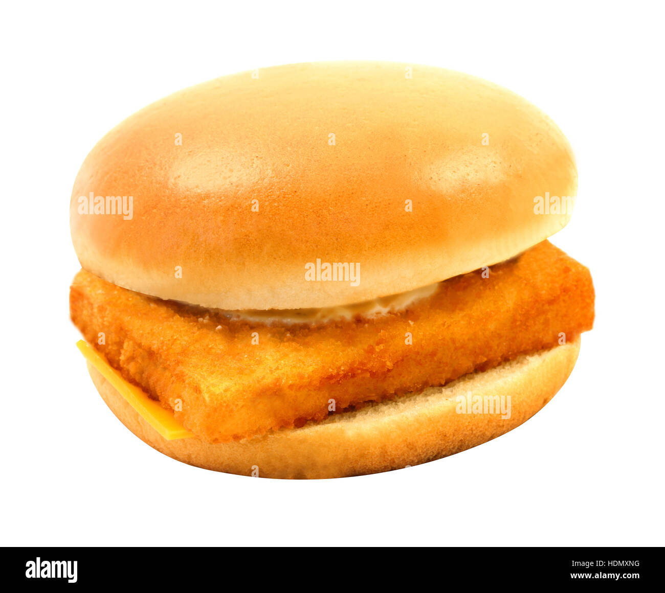 Foto gustoso big burger con pesce isolato su sfondo bianco Foto Stock