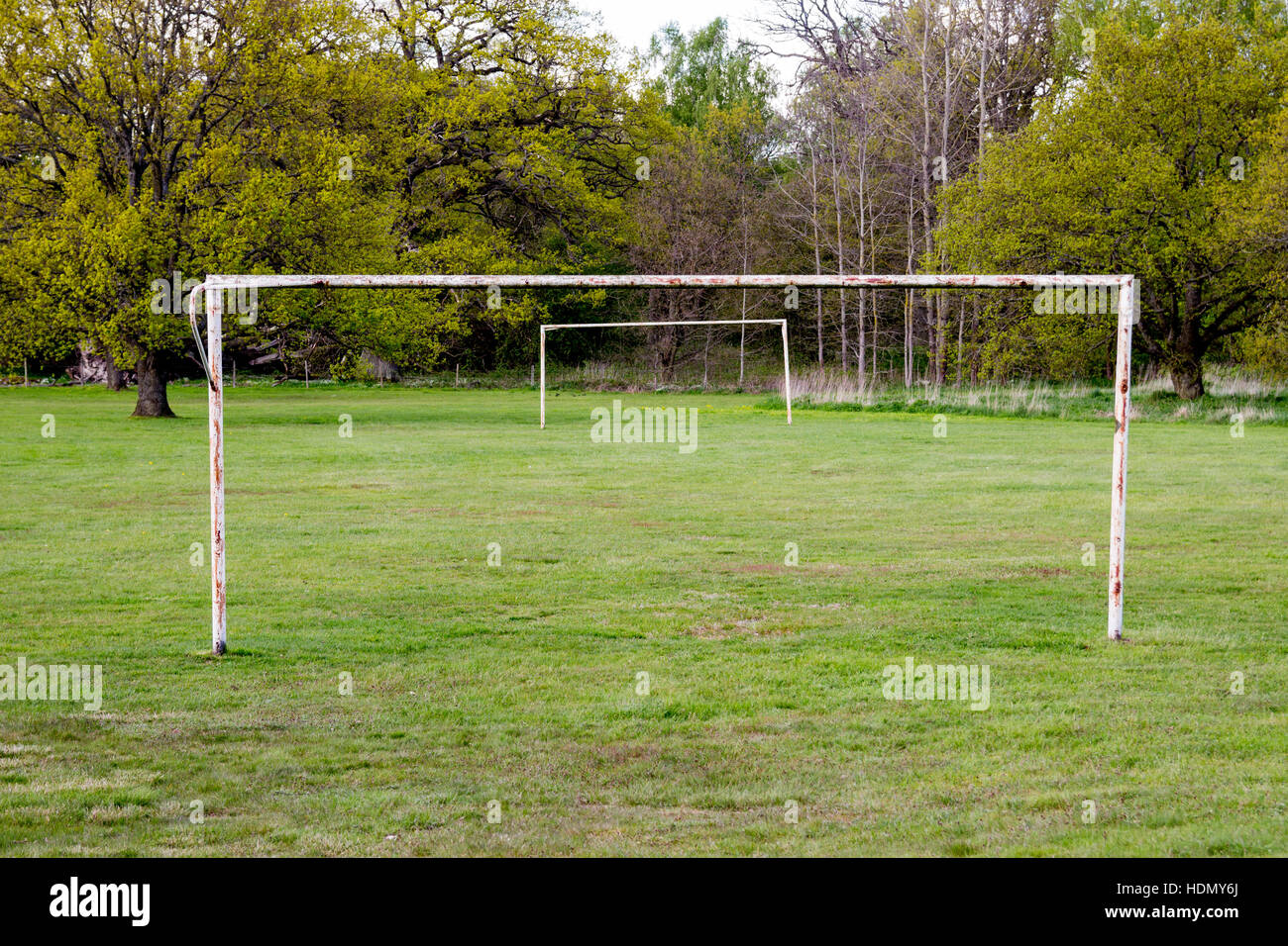 Due abbandonati gli obiettivi di calcio senza le reti Foto Stock