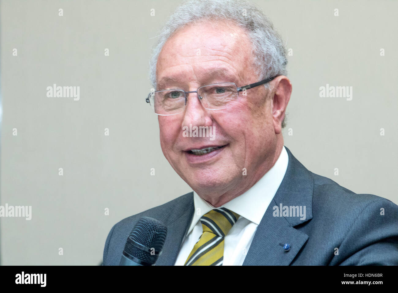 Sao Paulo, Brasile. Xiii Dec, 2016. Francisco Turra, Presidente dell Associazione Brasiliana di proteina animale in conferenza stampa, São Paulo, Brasile. Credito: Alf Ribeiro/Alamy Live News Foto Stock