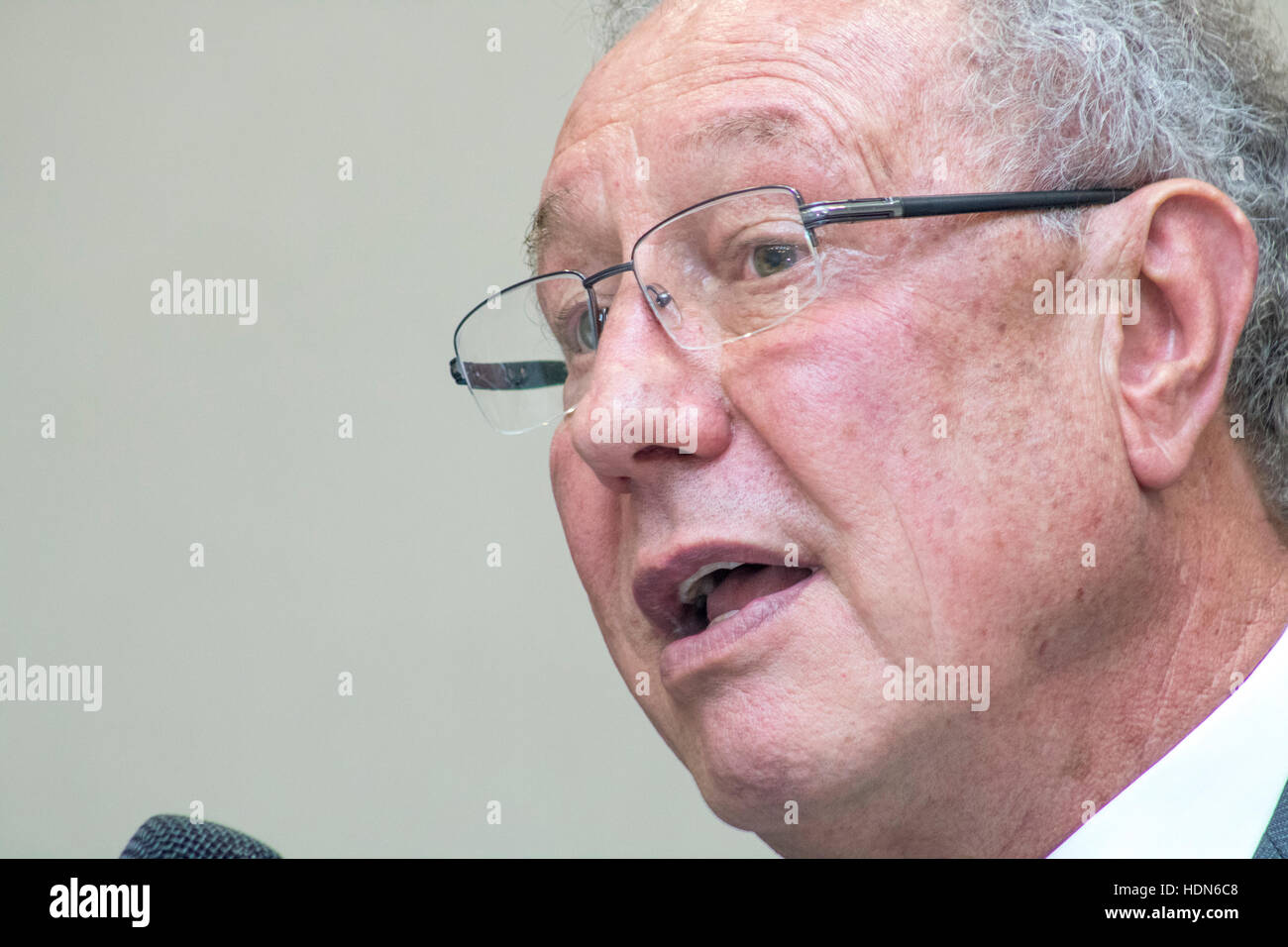 Sao Paulo, Brasile. Xiii Dec, 2016. Francisco Turra, Presidente dell Associazione Brasiliana di proteina animale in conferenza stampa, São Paulo, Brasile. Credito: Alf Ribeiro/Alamy Live News Foto Stock