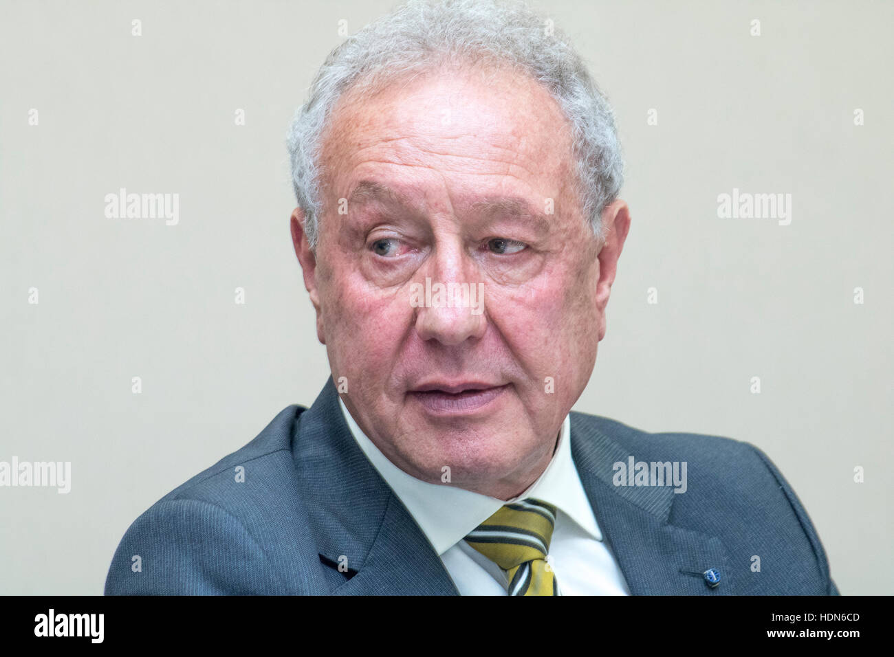 Sao Paulo, Brasile. Xiii Dec, 2016. Francisco Turra, Presidente dell Associazione Brasiliana di proteina animale in conferenza stampa, São Paulo, Brasile. Credito: Alf Ribeiro/Alamy Live News Foto Stock