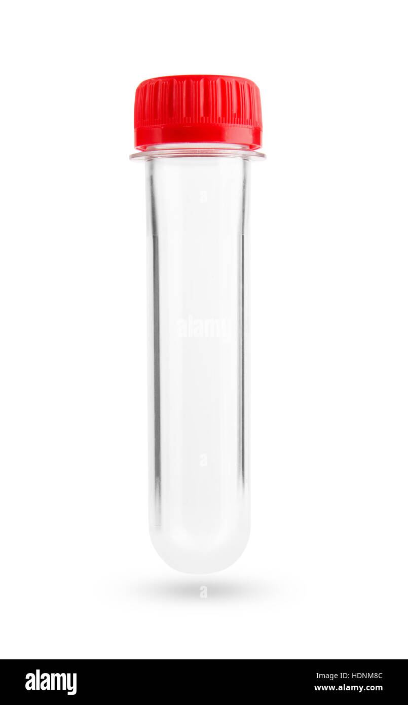 Il PET della preforma di bottiglia isolato su sfondo bianco Foto Stock