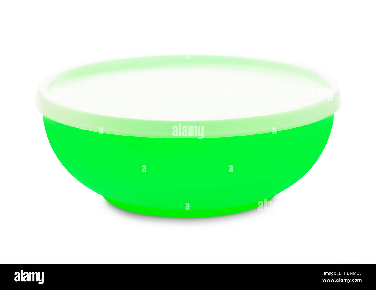 Verde chiuso coppa in plastica isolato su sfondo bianco Foto Stock