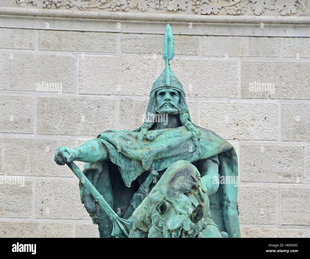 Arpad Magyar warrior heroes square Budapest Ungheria Foto Stock