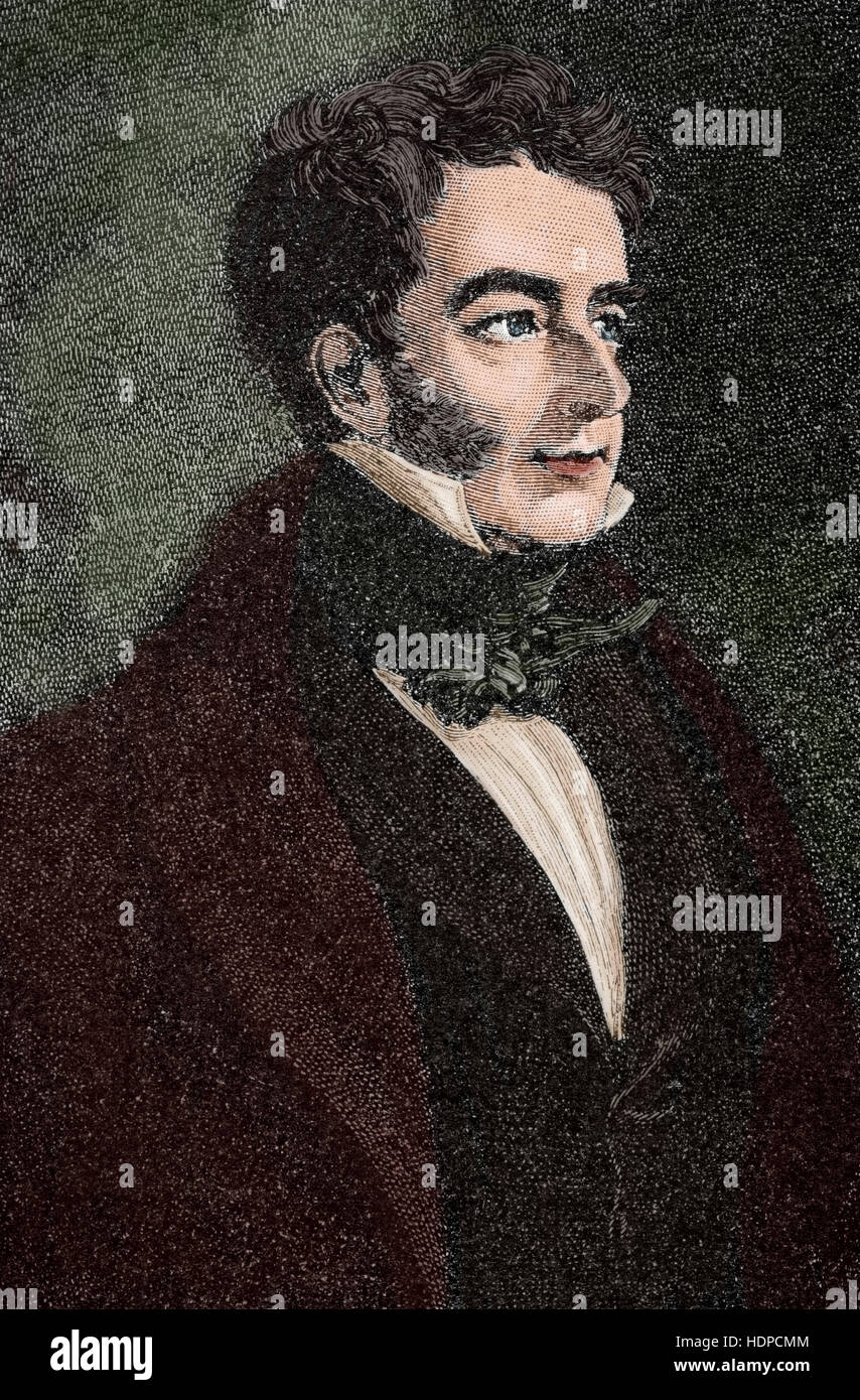 William agnello, secondo il visconte Melbourne, solitamente Signore Melbourne (1779-1848). British Whig statista. Ritratto. Incisione presso "Historia universale", 1883. Colorati. Foto Stock