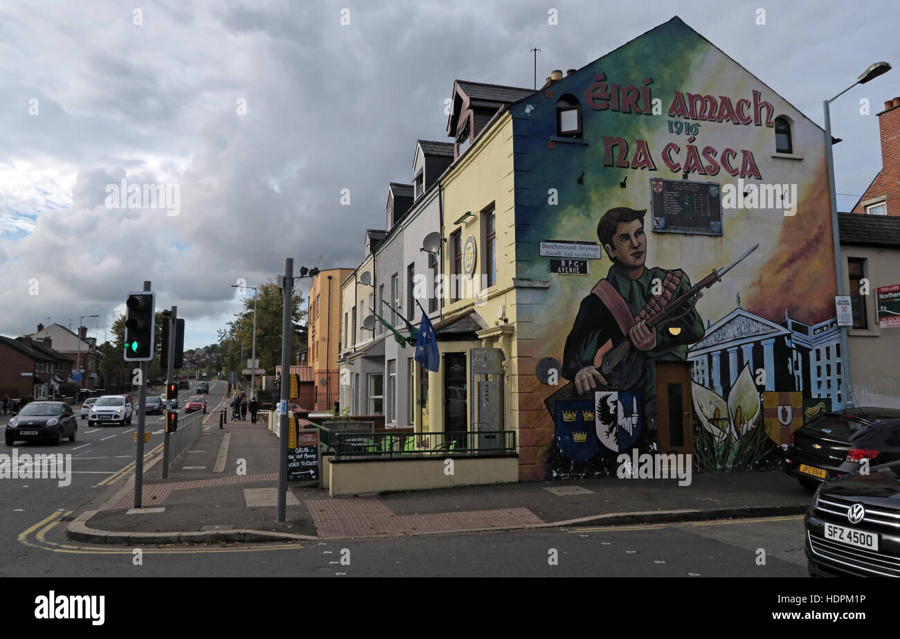 Belfast cade Rd murale repubblicana a Beechmount Avenue,Eiri Amach 1916 na casca Foto Stock