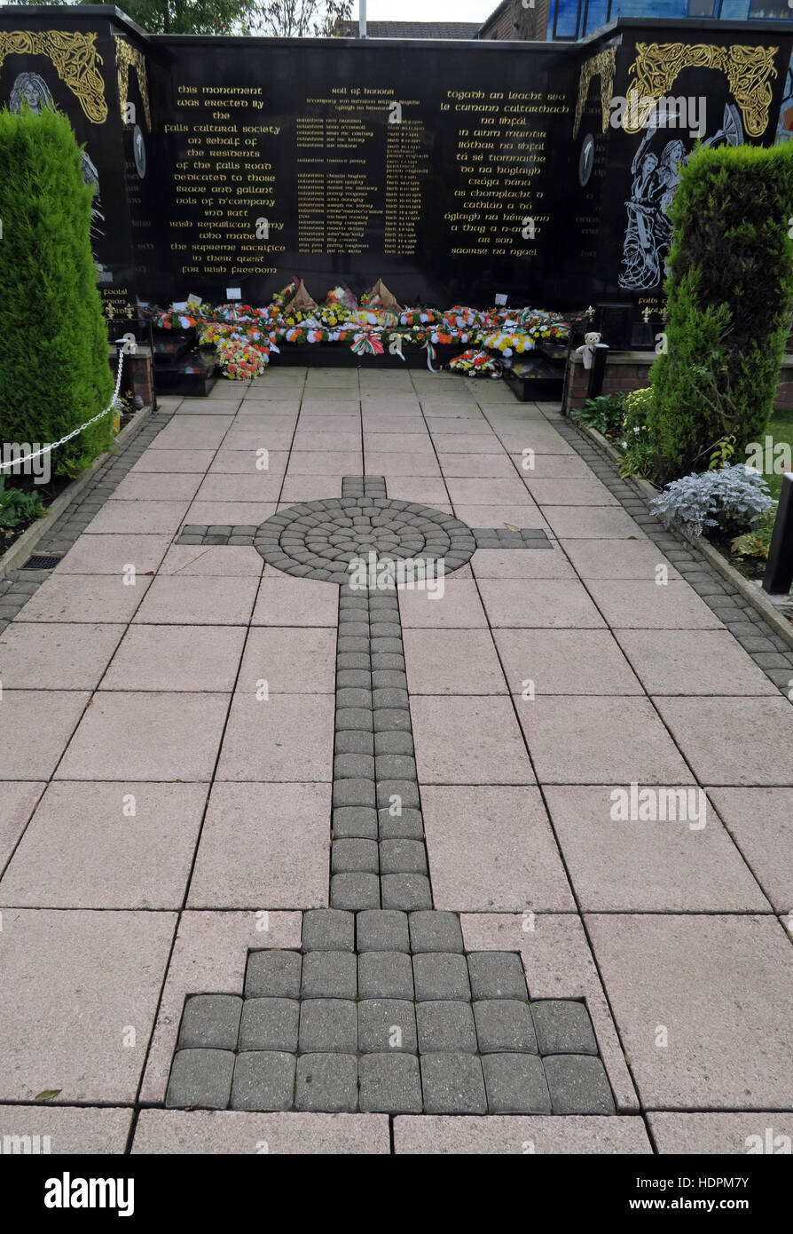 Falls rd,Giardino della Rimembranza, IRA membri uccisi,anche defunto ex prigionieri,West Belfast,NI, REGNO UNITO Foto Stock