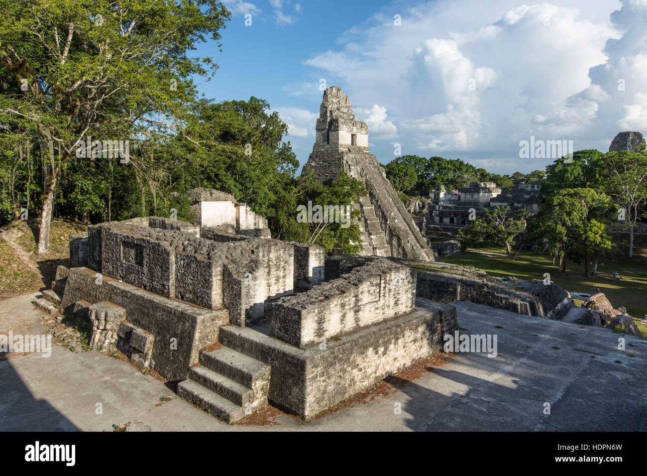 Tempio che io o tempio della grande Jaguar, è una piramide funeraria dedicata a Jasaw Chan K'awil, che fu seppellito nella struttura in ANNUNCIO 734. Il pyram Foto Stock
