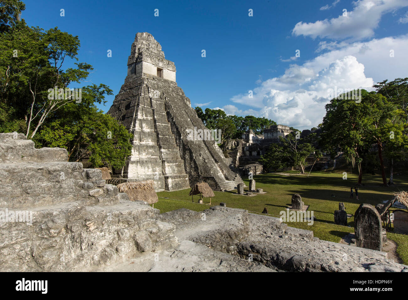 Tempio che io o tempio della grande Jaguar, è una piramide funeraria dedicata a Jasaw Chan K'awil, che fu seppellito nella struttura in ANNUNCIO 734. Il pyram Foto Stock