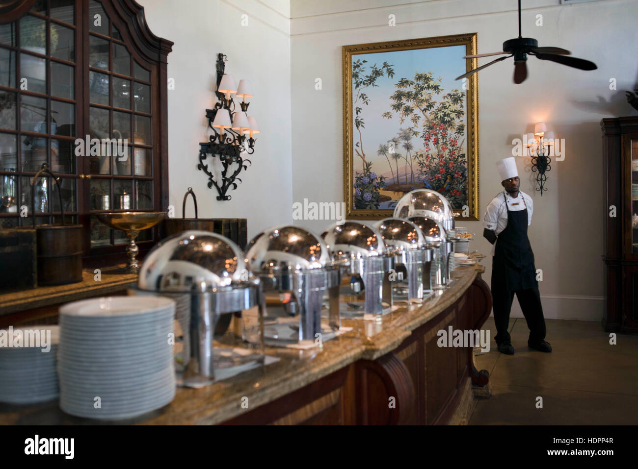 Il Royal Livingstone Hotel Ristorante. Il cibo è gustoso presso il Royal Livingstone, e high tea è una vera delizia (vedi sotto). Mi sono divertito un sacco di elementi da Foto Stock