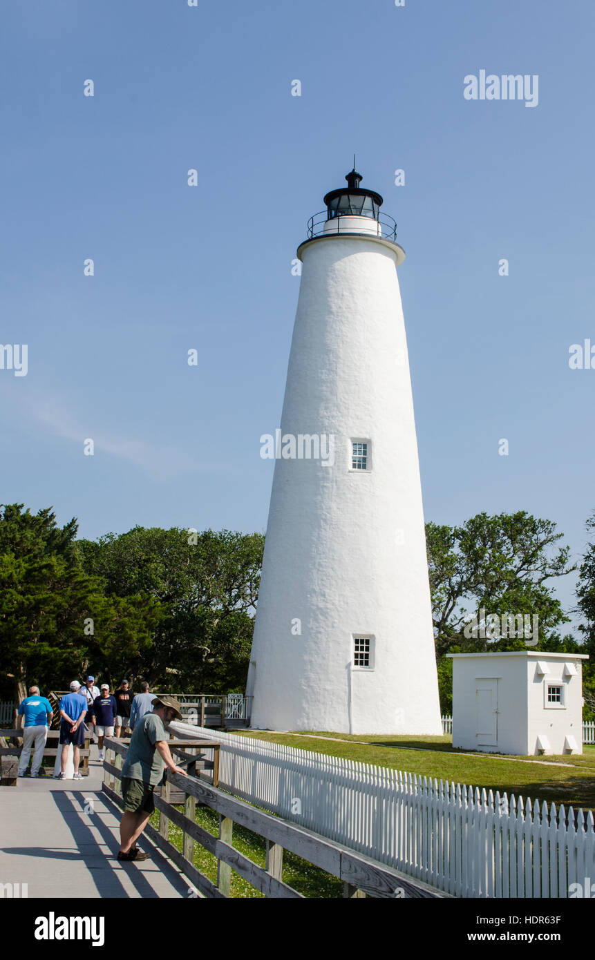 Isola Ocracoke Stazione di luce, Outer Banks, North Carolina, Stati Uniti d'America. Foto Stock