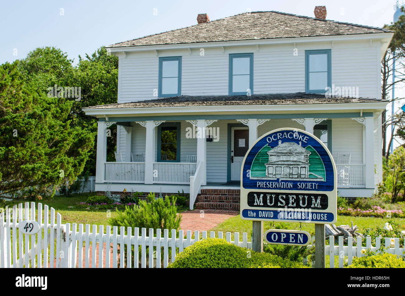 David Williams Hosue Museum, Ocracoke Island, Outer Banks, North Carolina, Stati Uniti d'America. Foto Stock