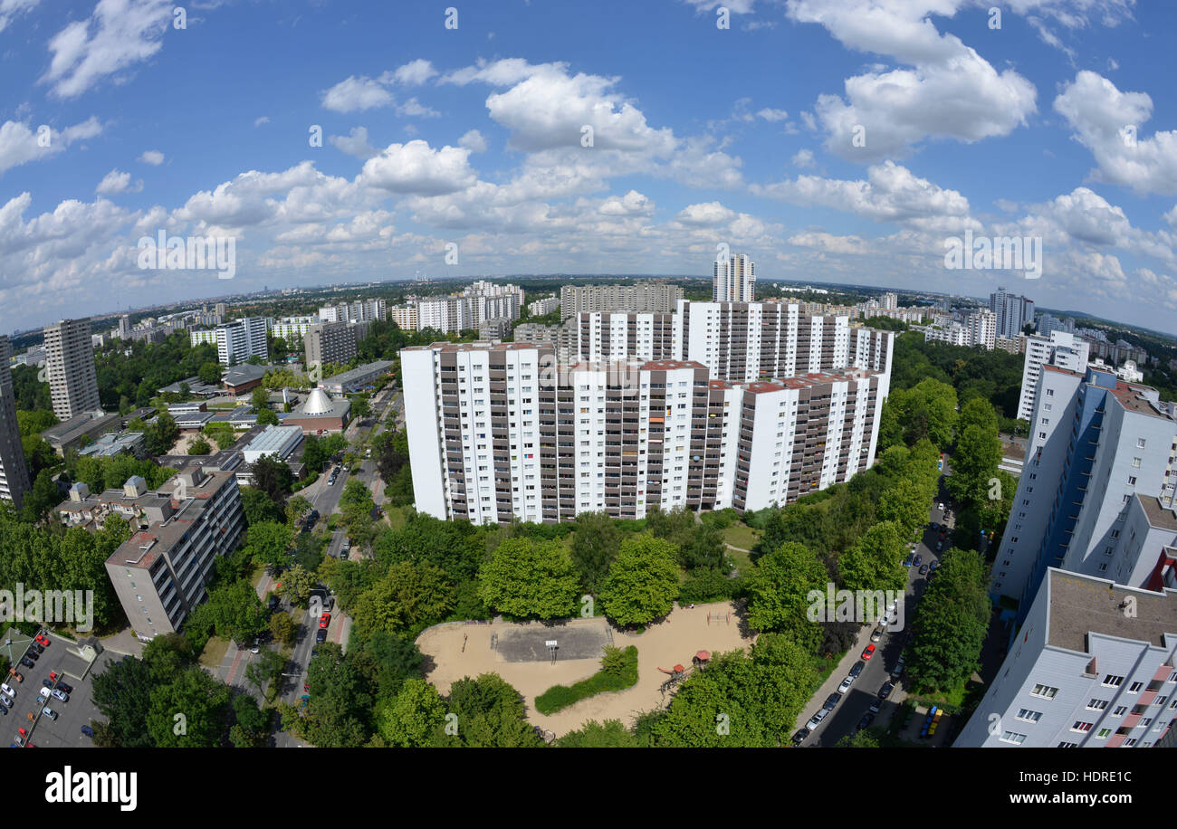 Hochhaeuser, Lipschitzallee, Gropiusstadt, Neukoelln, Berlino, Deutschland Foto Stock