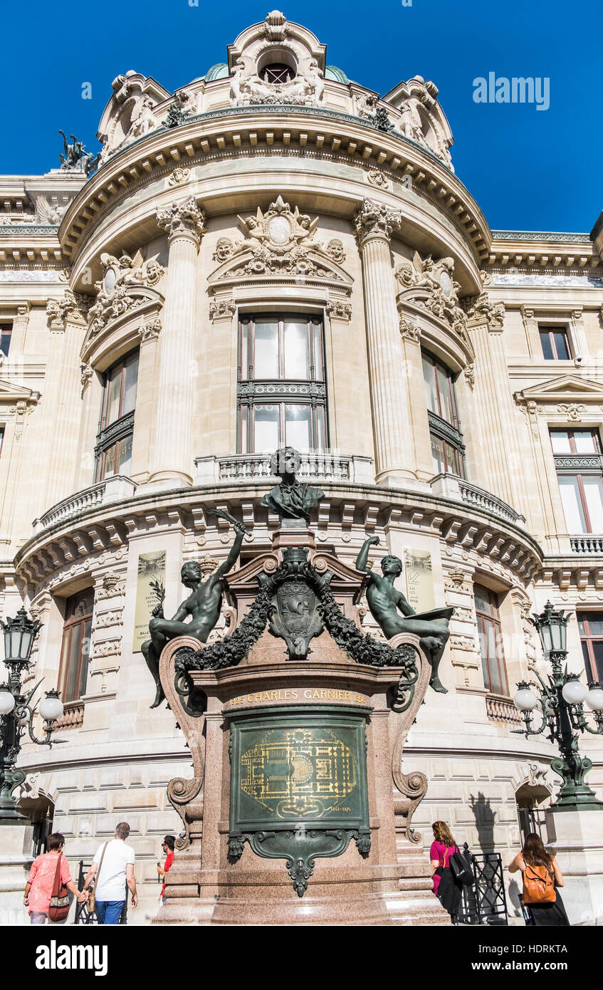 Opera garnier facciata ovest Charles Garnier monumento Foto Stock