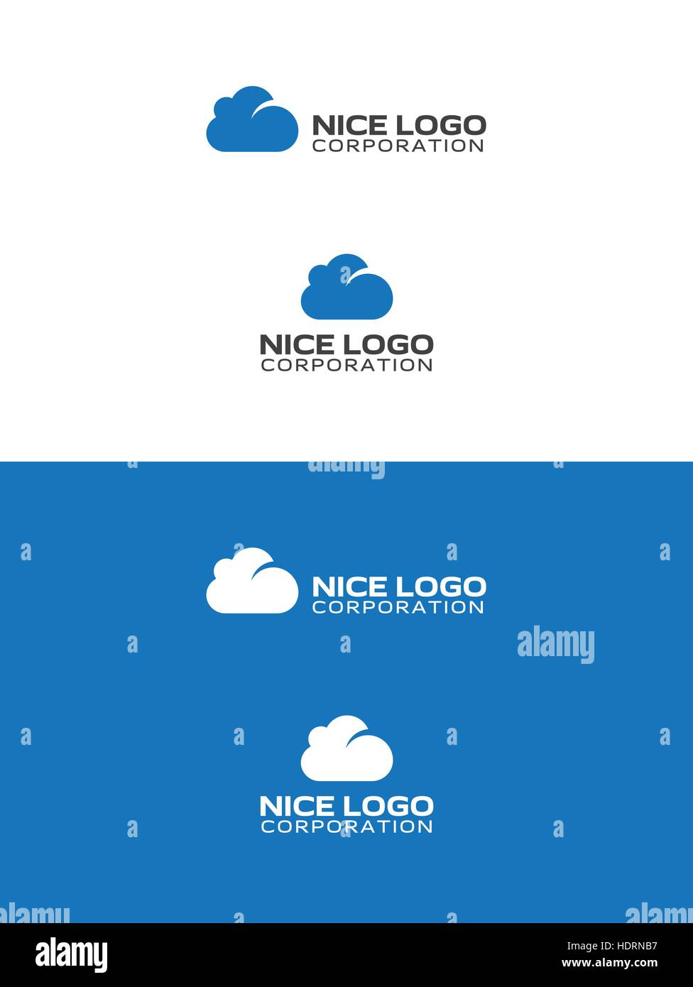 Blue logo cloud, soluzioni basate su cloud per la tua azienda Illustrazione Vettoriale