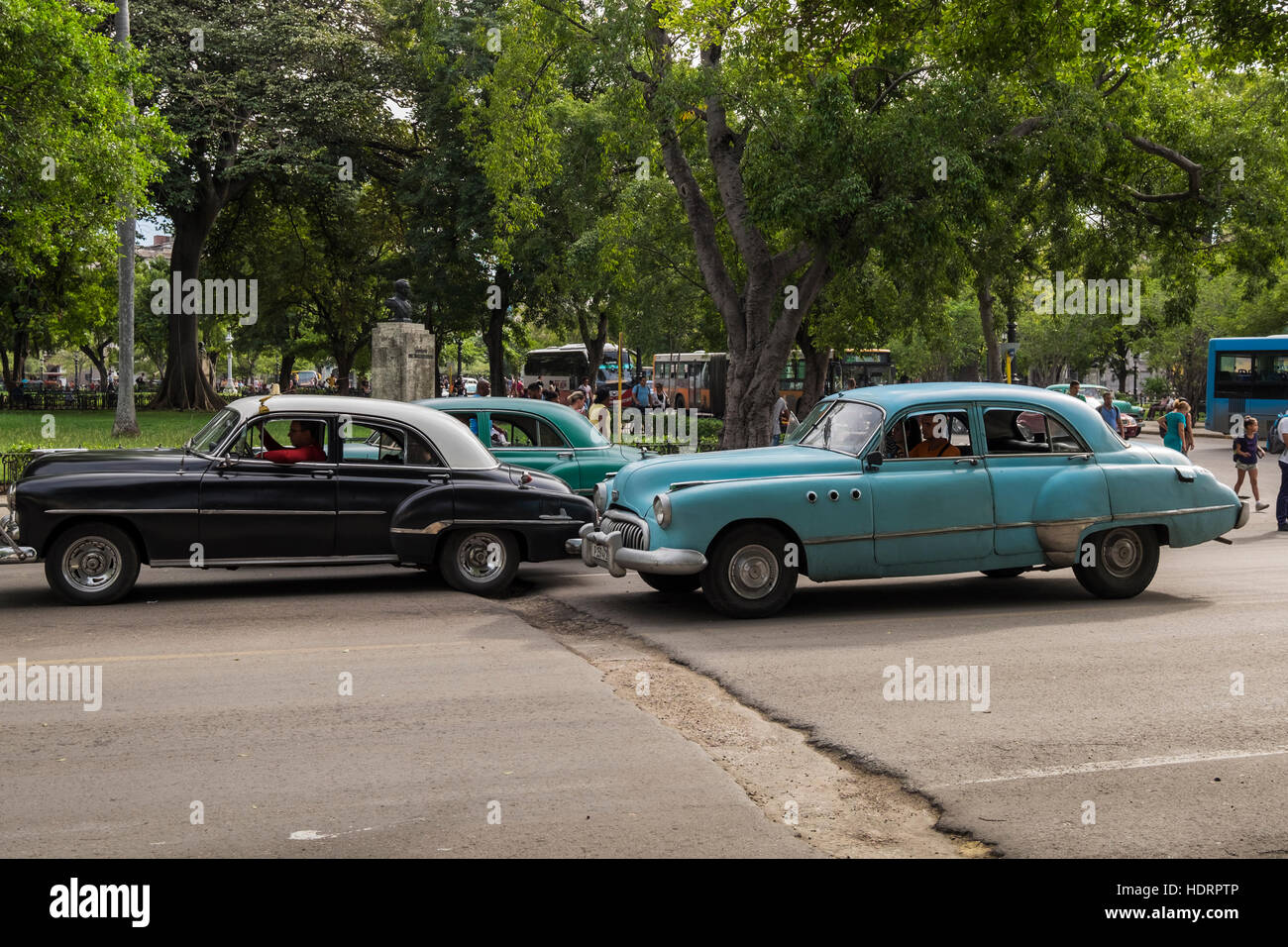Vecchia degli anni cinquanta classic American cars a l'Avana, La Havana, Cuba. Foto Stock