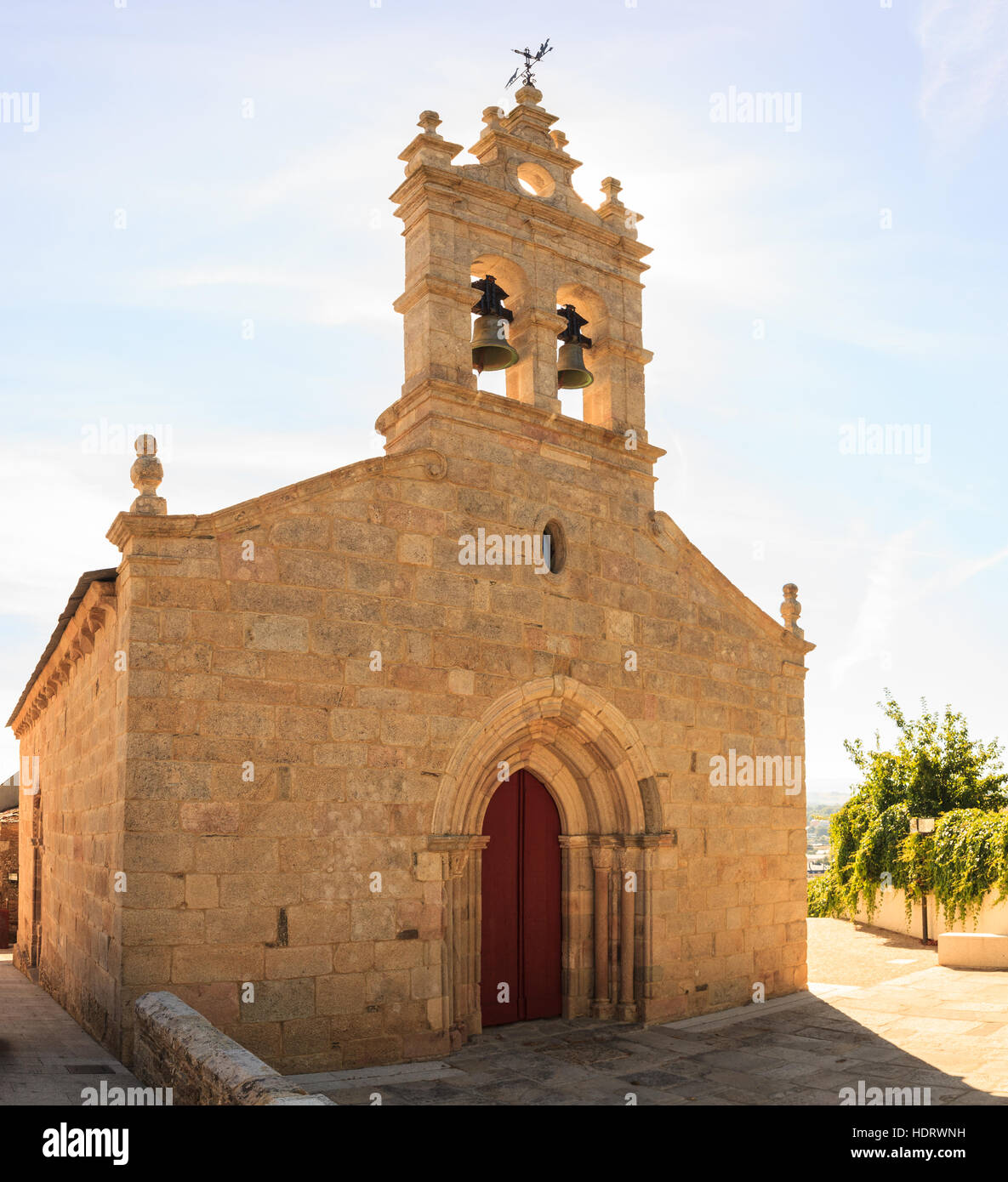Veduta della chiesa o Salvador in Sarria, Spagna Foto Stock