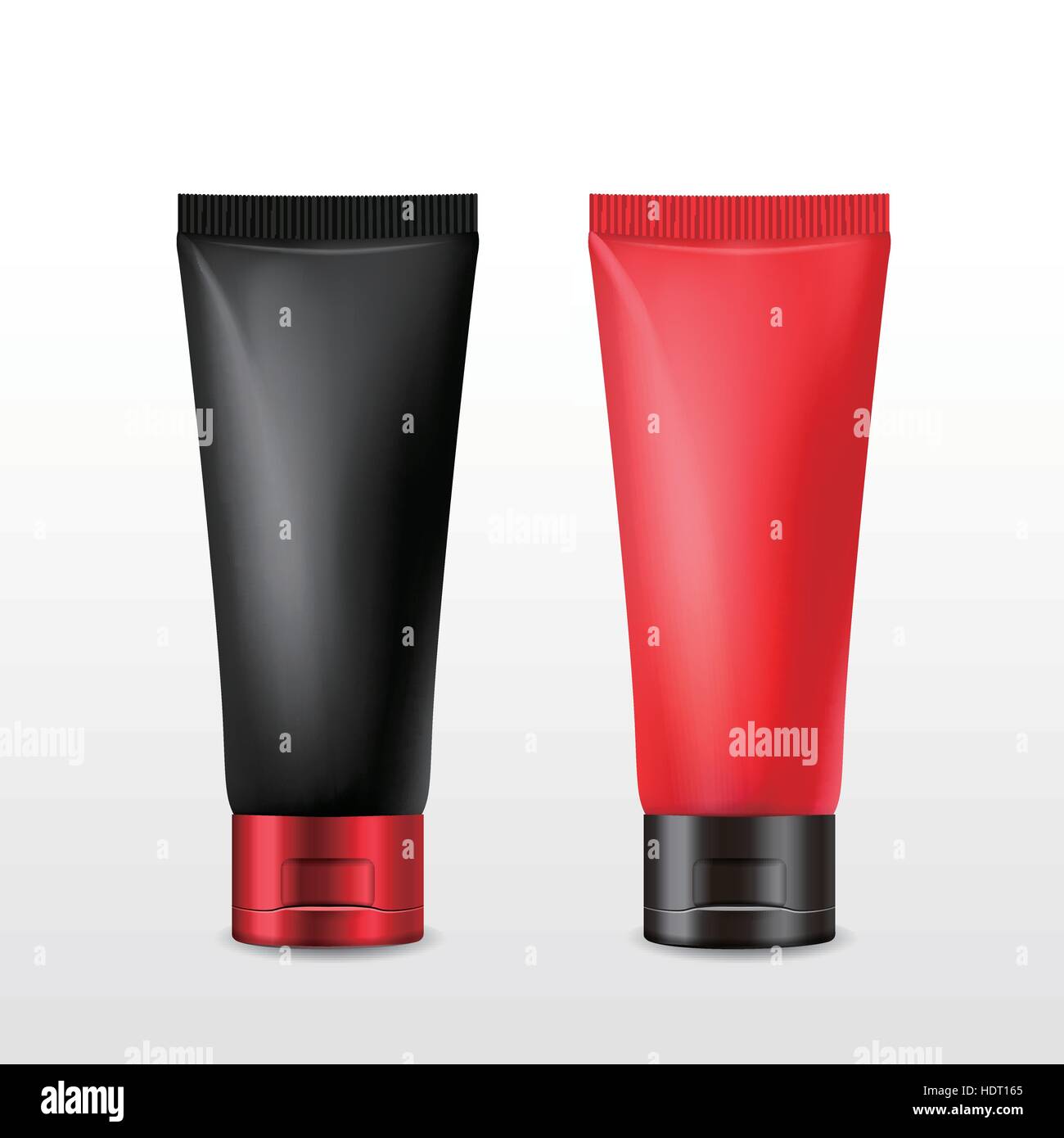 Confezione cosmetica set di tubi su sfondo bianco Illustrazione Vettoriale