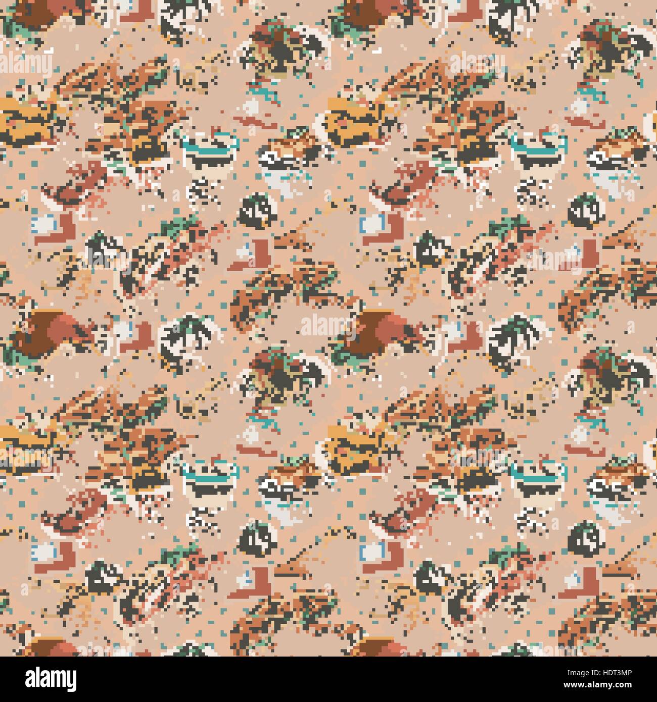 Taiwan deliziosi spuntini seamless pattern in stile piatto Illustrazione Vettoriale