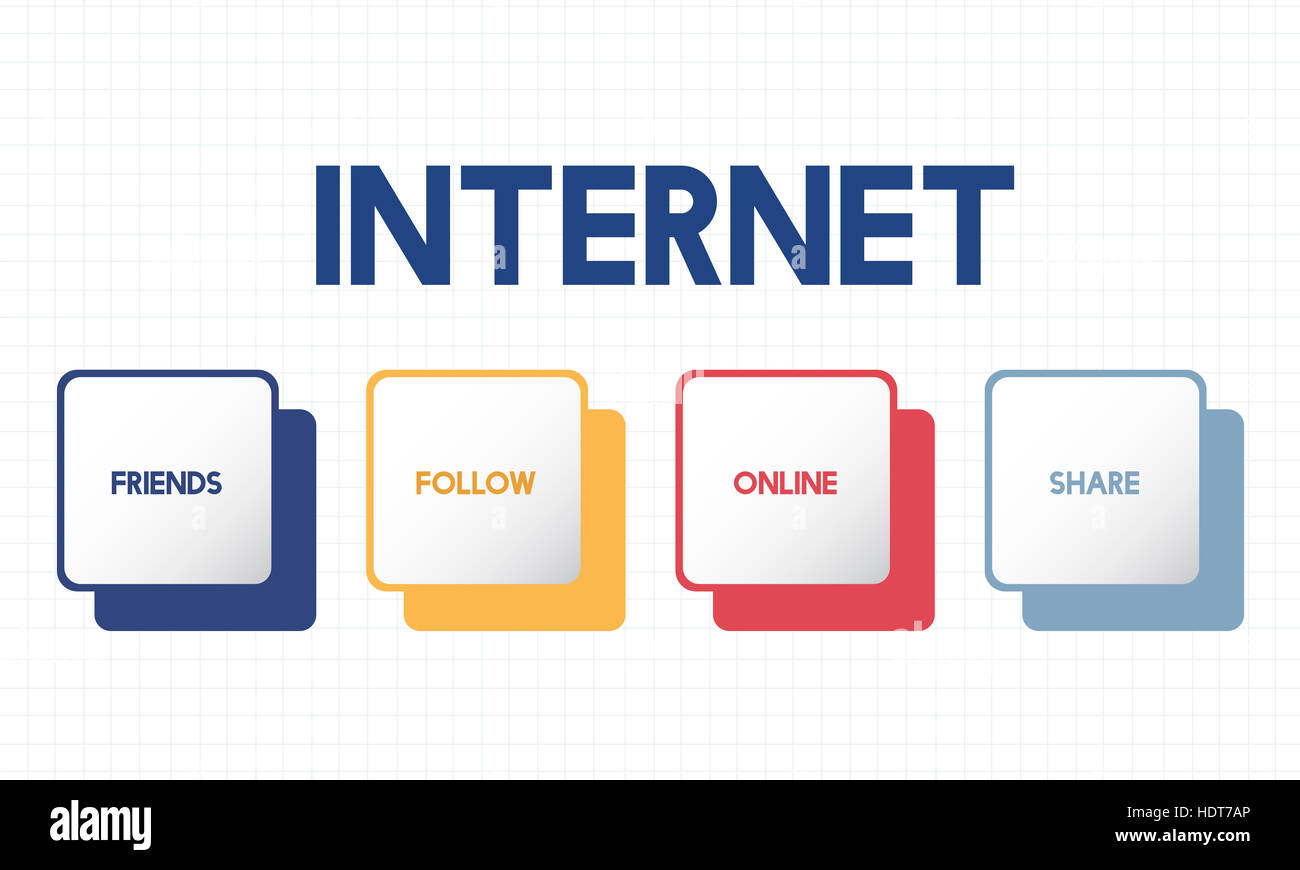 Social Media Box concetto dei pulsanti Foto Stock