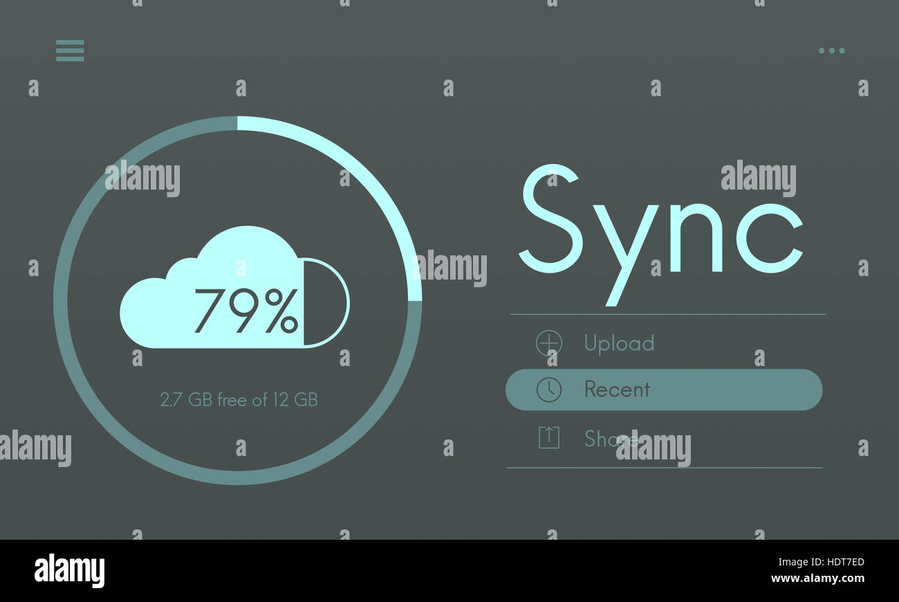 Lo storage cloud caricare il concetto di interfaccia Foto Stock