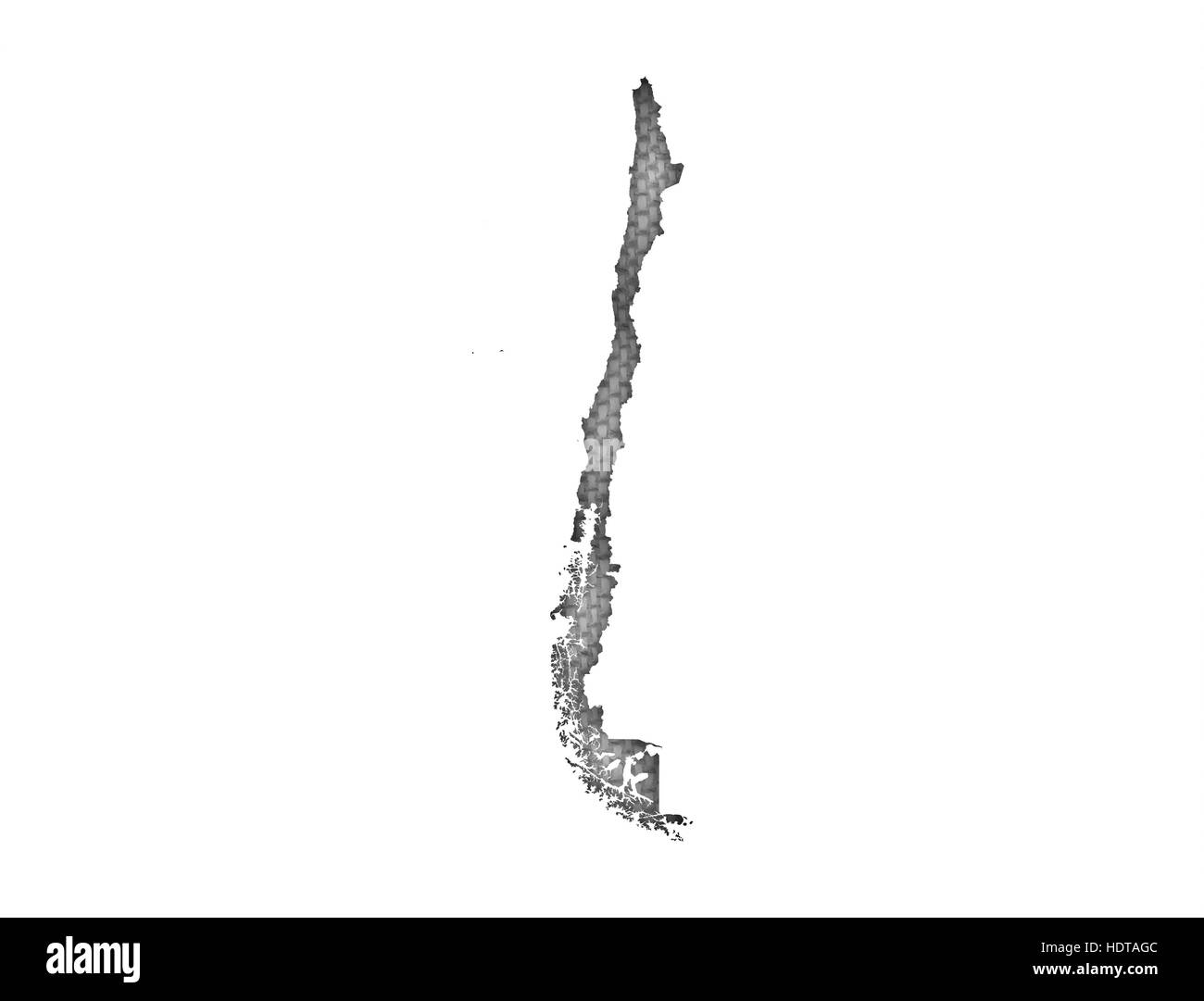 Mappa di Cile su vecchie lenzuola Foto Stock