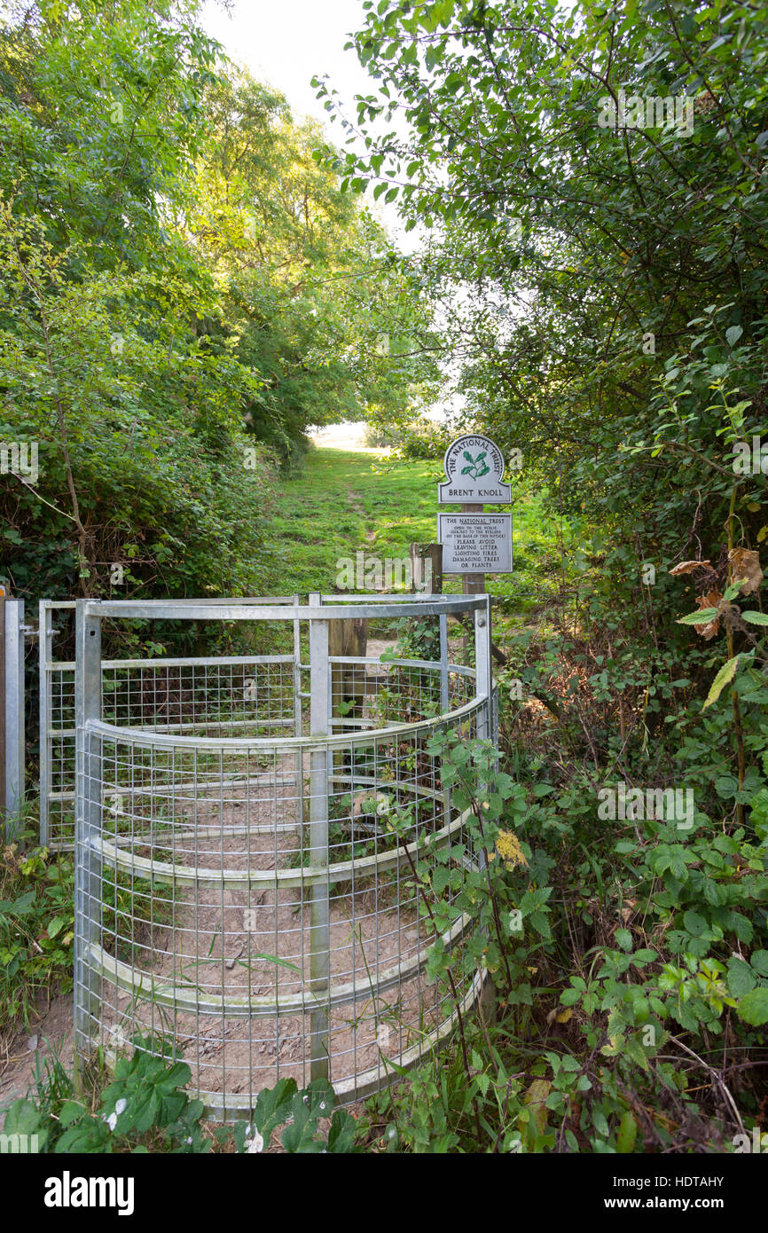 Ingresso a Brent Knoll collina vicino Oriente Brent sui livelli di Somerset, Regno Unito. Foto Stock