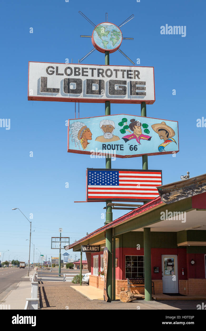 Indicazioni sul percorso 66, Holbrook, Arizona, Stati Uniti d'America Foto Stock
