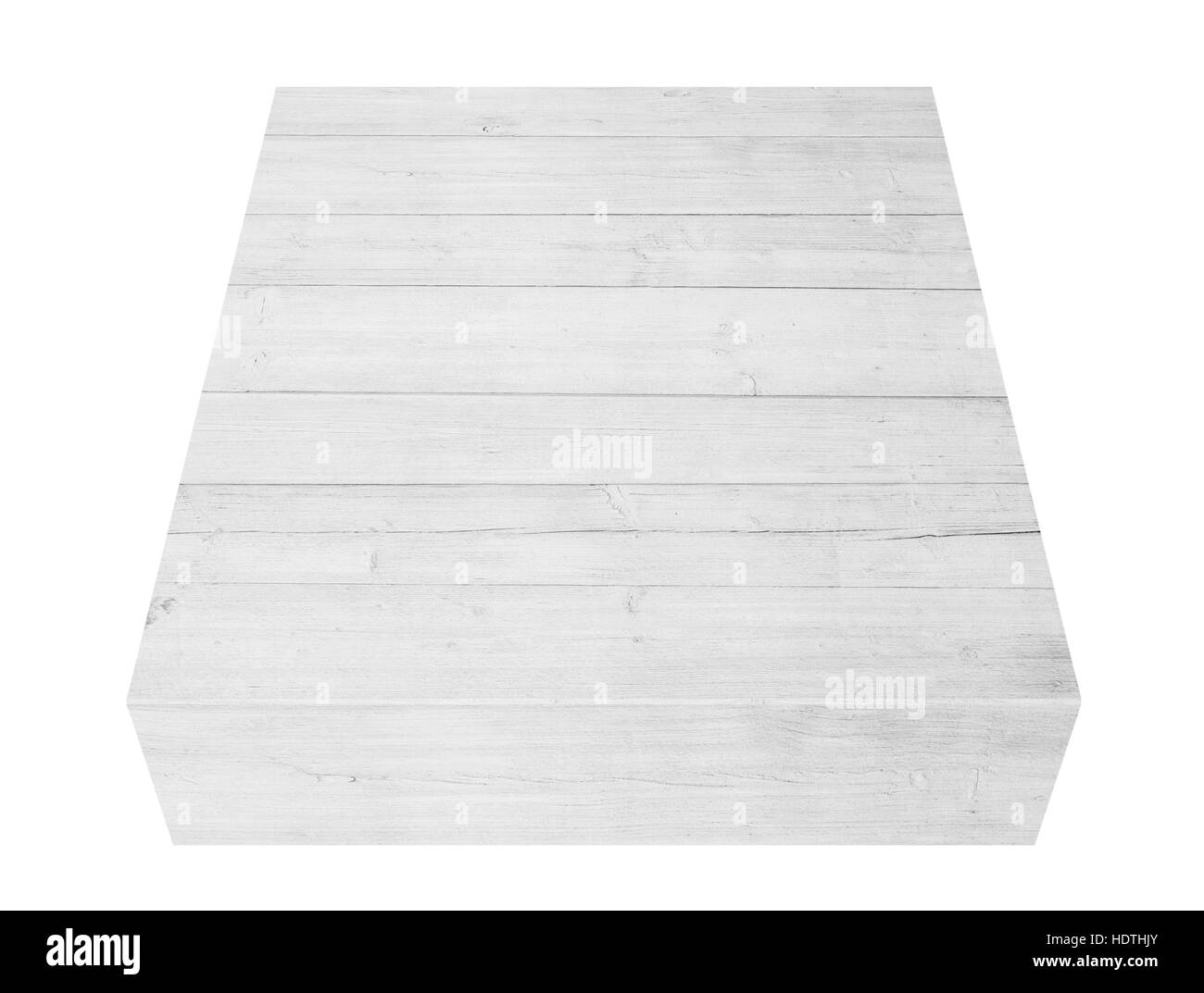 White tavole di legno, box o scheda isolato su sfondo Foto Stock