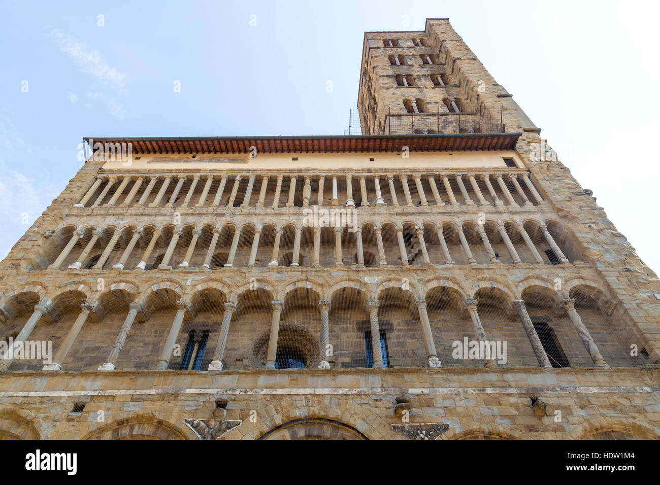 Pieve di Santa Maria chiesa romanica di Arezzo, Toscana. Italia. Foto Stock