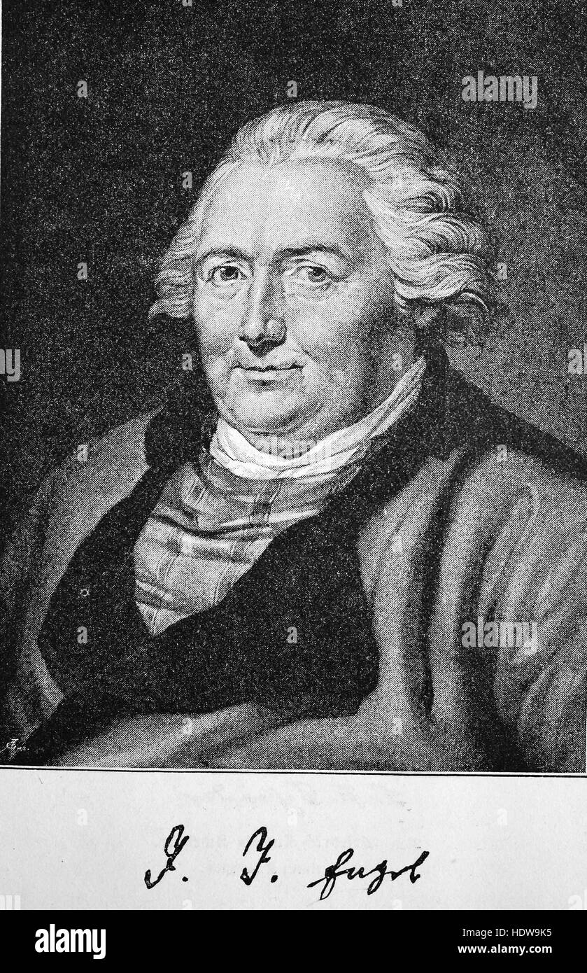 Johann Jakob Engel, 1741-1802, un autore tedesco, xilografia a partire dall'anno 1880 Foto Stock