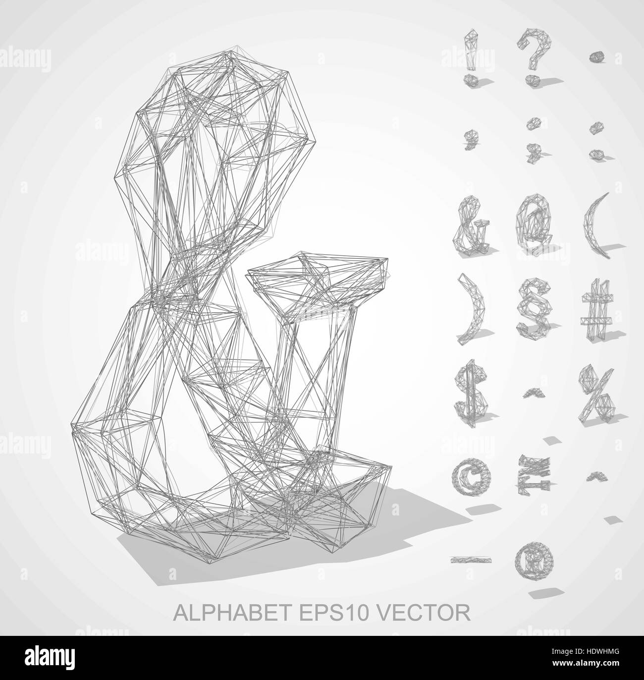 Illustrazione astratta di una matita disegnati simboli con le ombre trasparenti. Set di disegnati a mano 3D i simboli per il design. EPS 10 illustrazione vettoriale. Illustrazione Vettoriale