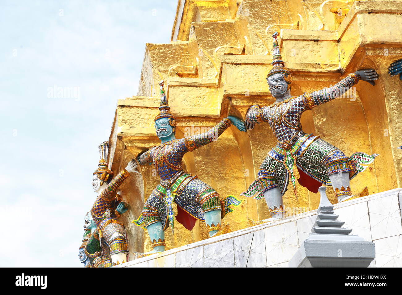 Wat pra kaew tempio pubblico Grand Palace , Bangkok in Thailandia Foto Stock