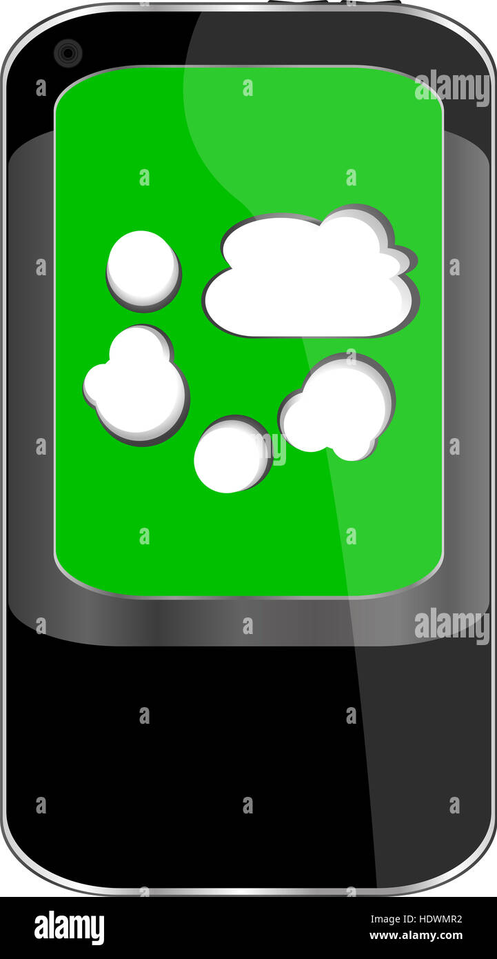 Smartphone con il cloud computing simbolo su una schermata Foto Stock