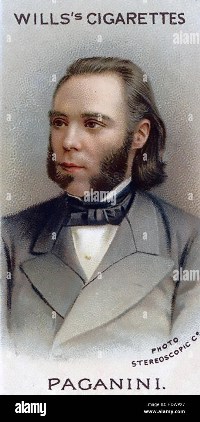 Niccolò Paganini (1782-1840) Italiano violinista su una volontà di carta di sigaretta circa 1914 Foto Stock