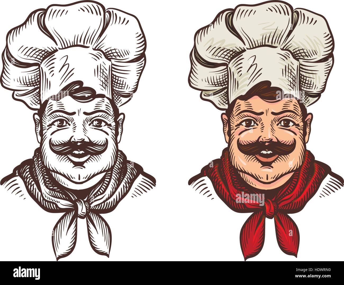 Lo chef faccia caricatura cartoon. Illustrazione Vettoriale Illustrazione Vettoriale