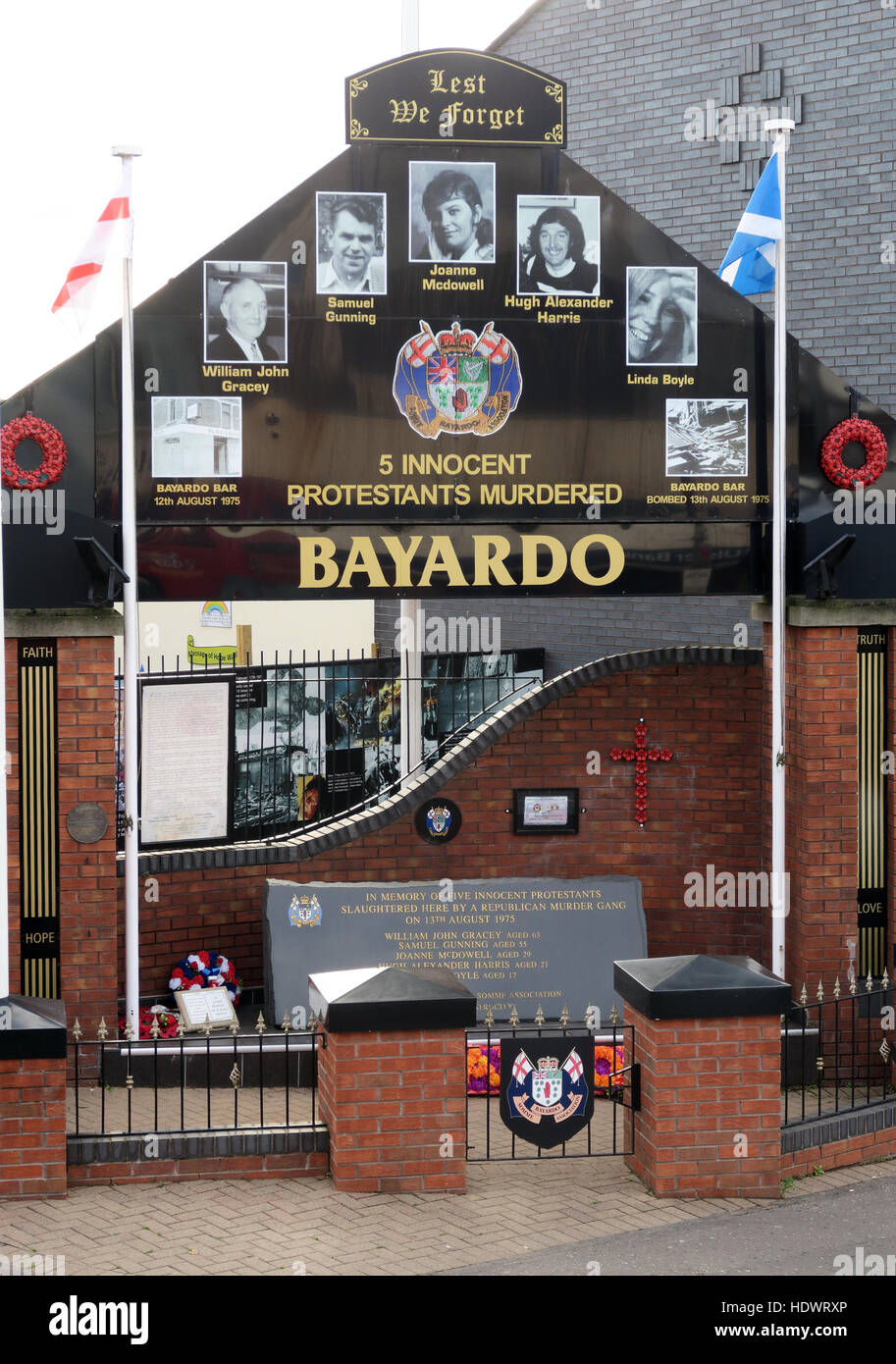 Bayardo Bar murale, off Shankill Road West Belfast, Irlanda del Nord, Regno Unito Foto Stock
