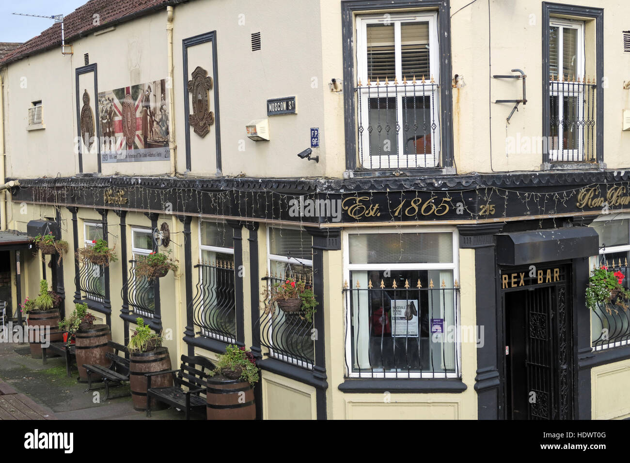Mosca st, Rex Bar, Shankill Road West Belfast, Irlanda del Nord, Regno Unito Foto Stock