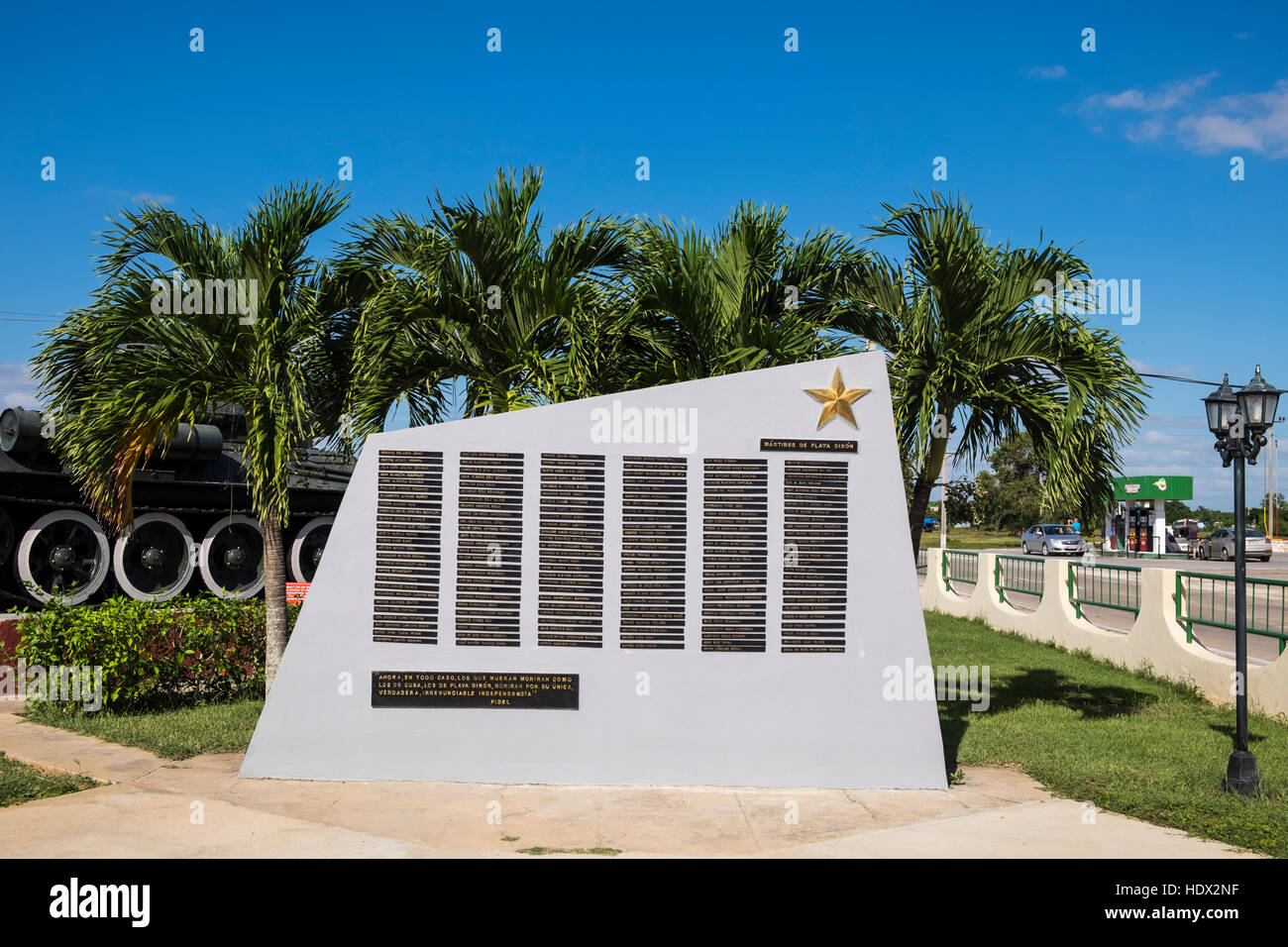 Monumento ai martiri caduti nella battaglia di Baia dei maiali, Playa Giron, museo, Cuba Foto Stock