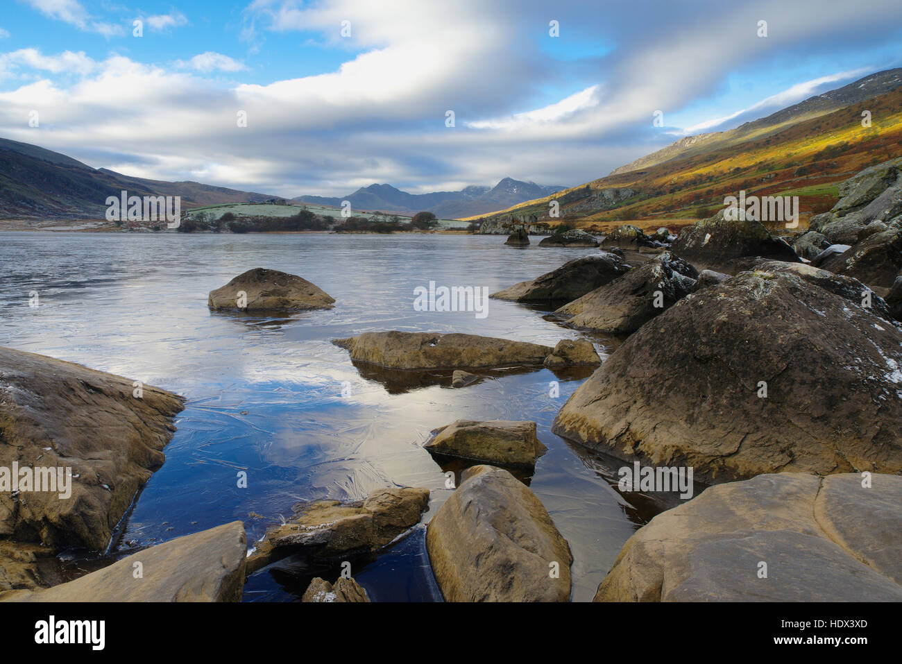Llyn Mymbyr, Snowdonia, Galles del Nord Foto Stock