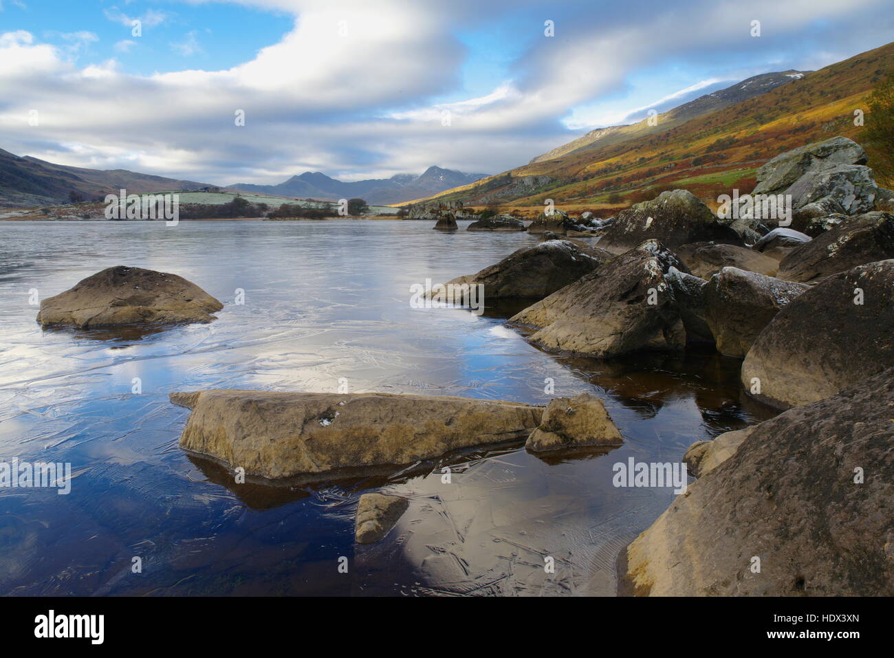 Llyn Mymbyr, Snowdonia, Galles del Nord Foto Stock